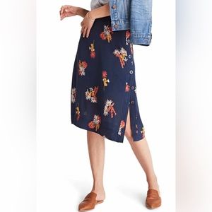 Madewell Silk Midi Skirt - size 6, NWT